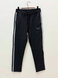 Puma Classic Side-Stripe Tracksuit Bottoms – Black/White