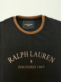 RALPH LAUREN GRAPHIC RINGER TEE-BLACK T-SHITRT