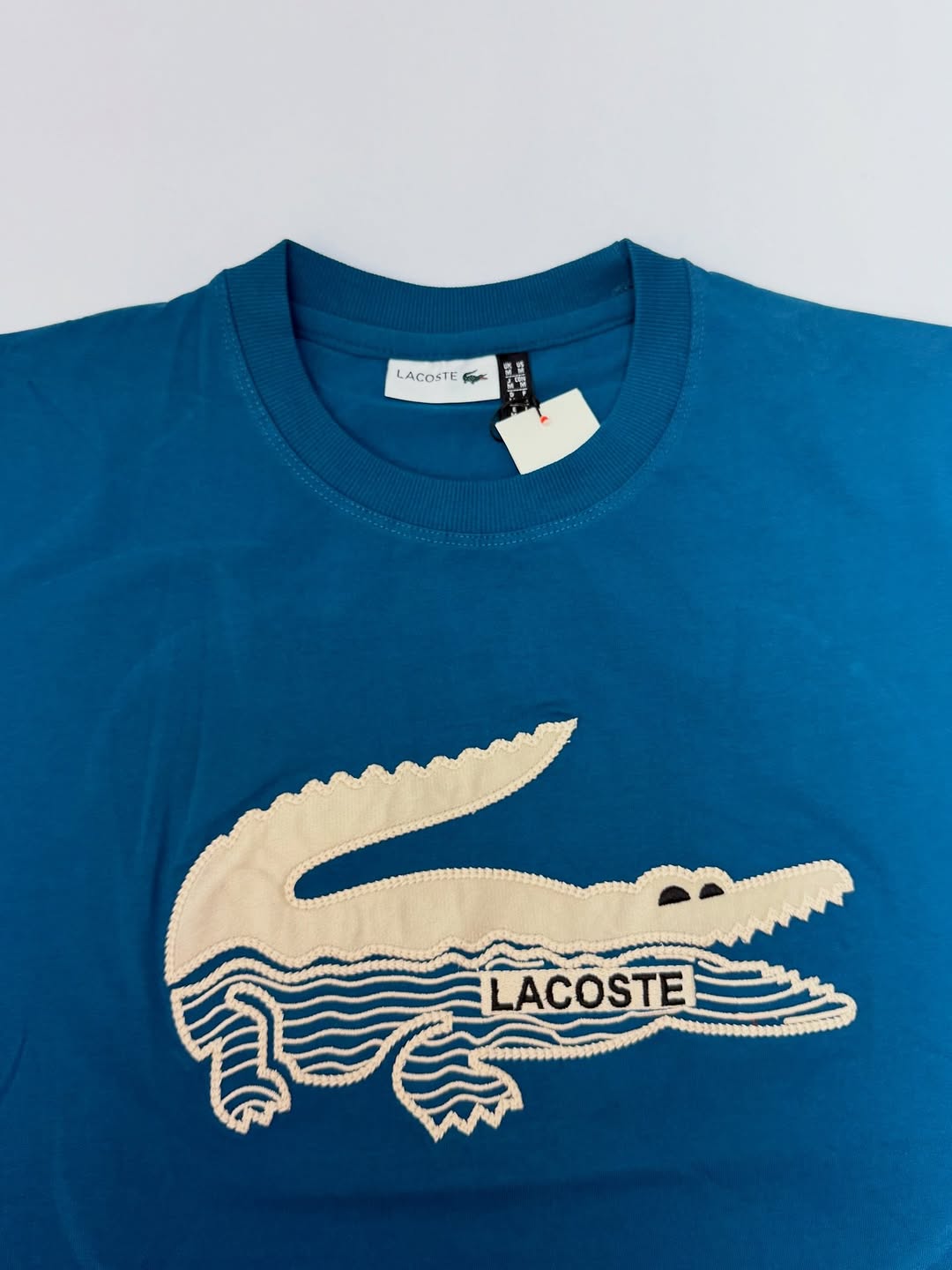 Lacoste Nautical Oversized Crocodile Graphic T-Shirt - Marine Blue