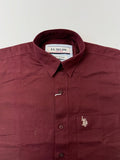 U.S. Polo Assn. Men’s Tailored Cotton Shirt – Deep Maroon