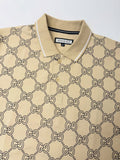 Signature Monogram Knit Polo – Camel & Coffee