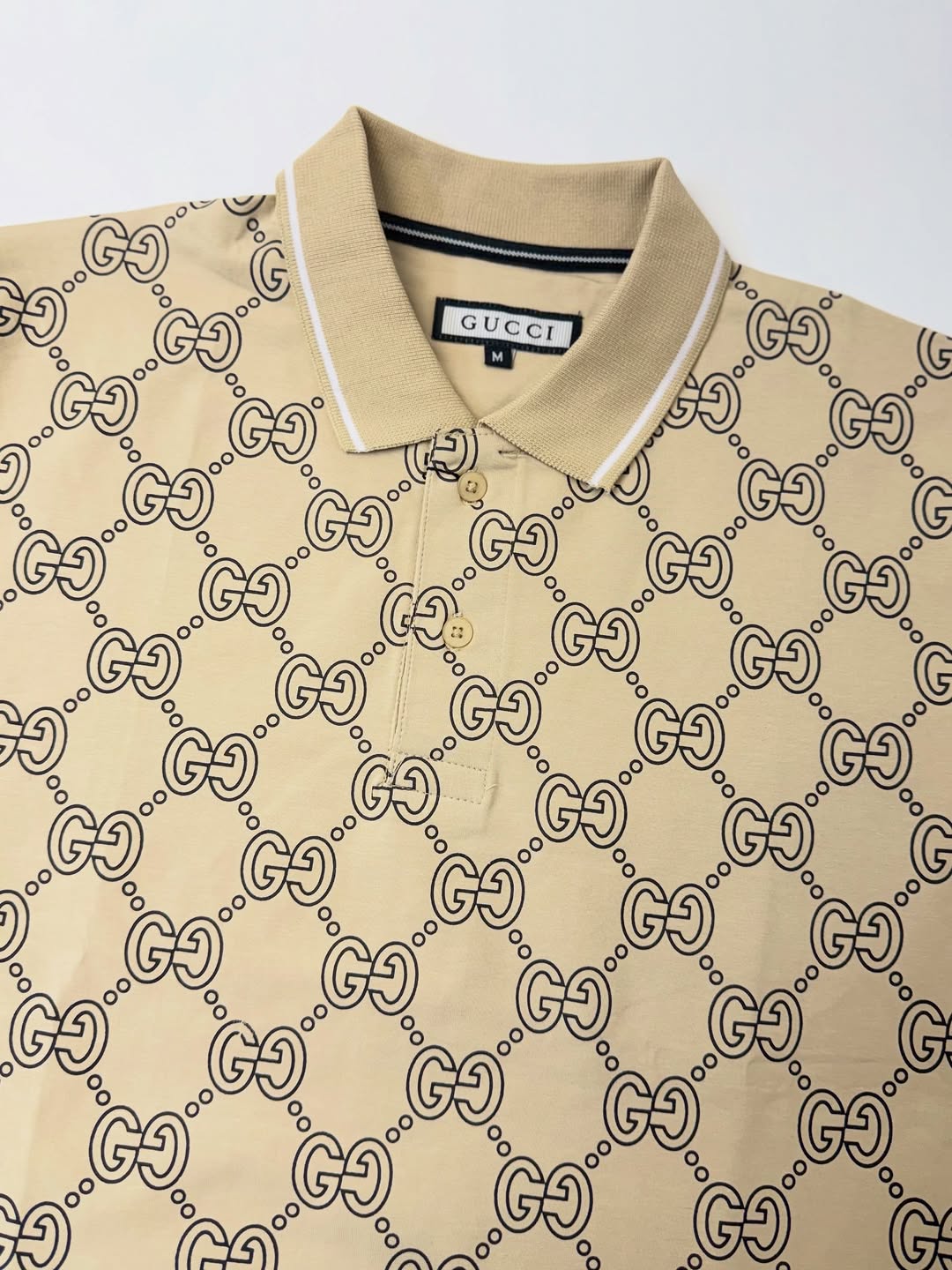 Signature Monogram Knit Polo – Camel & Coffee