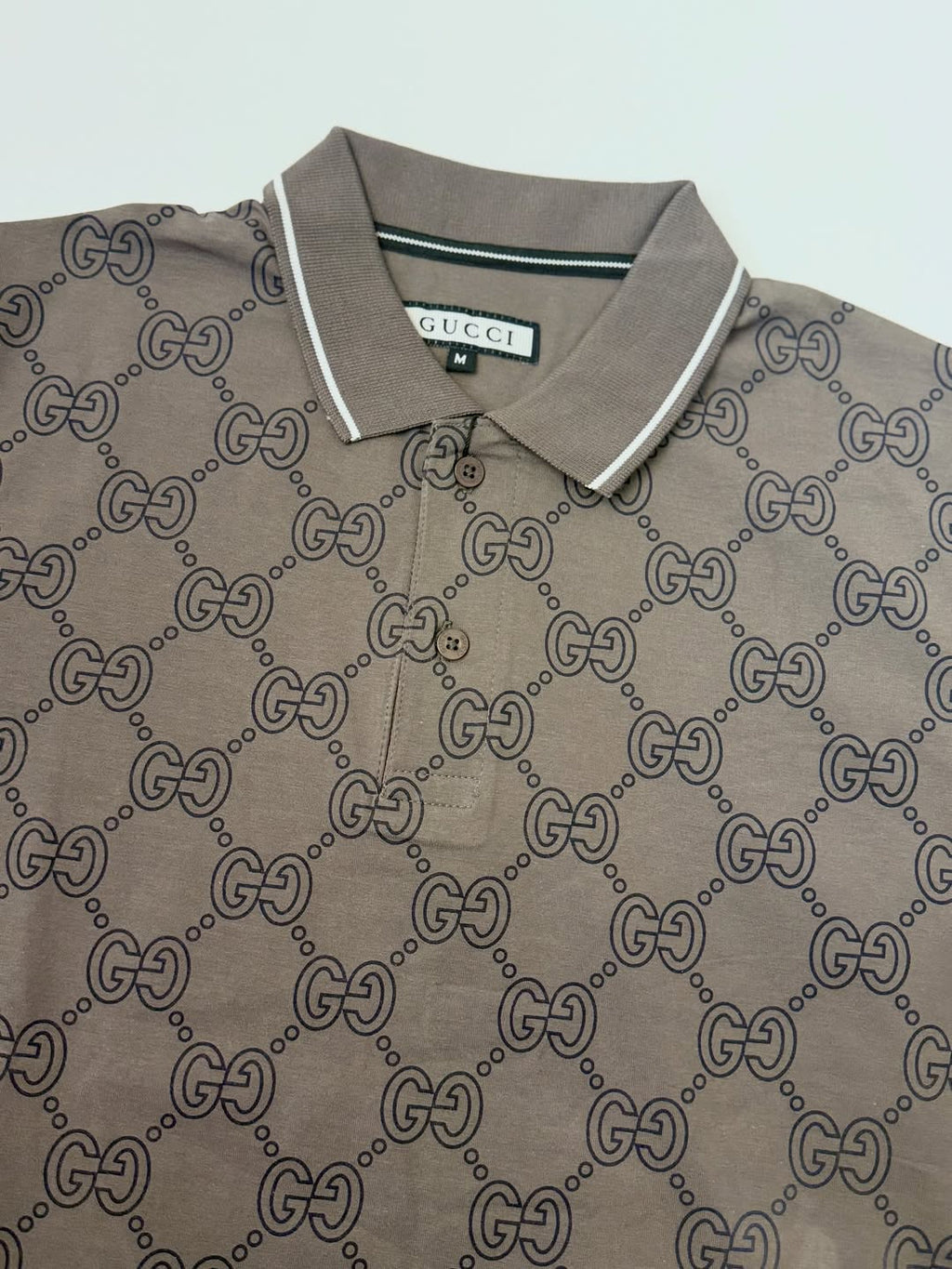 Men’s Signature Monogram Polo – Earth Taupe