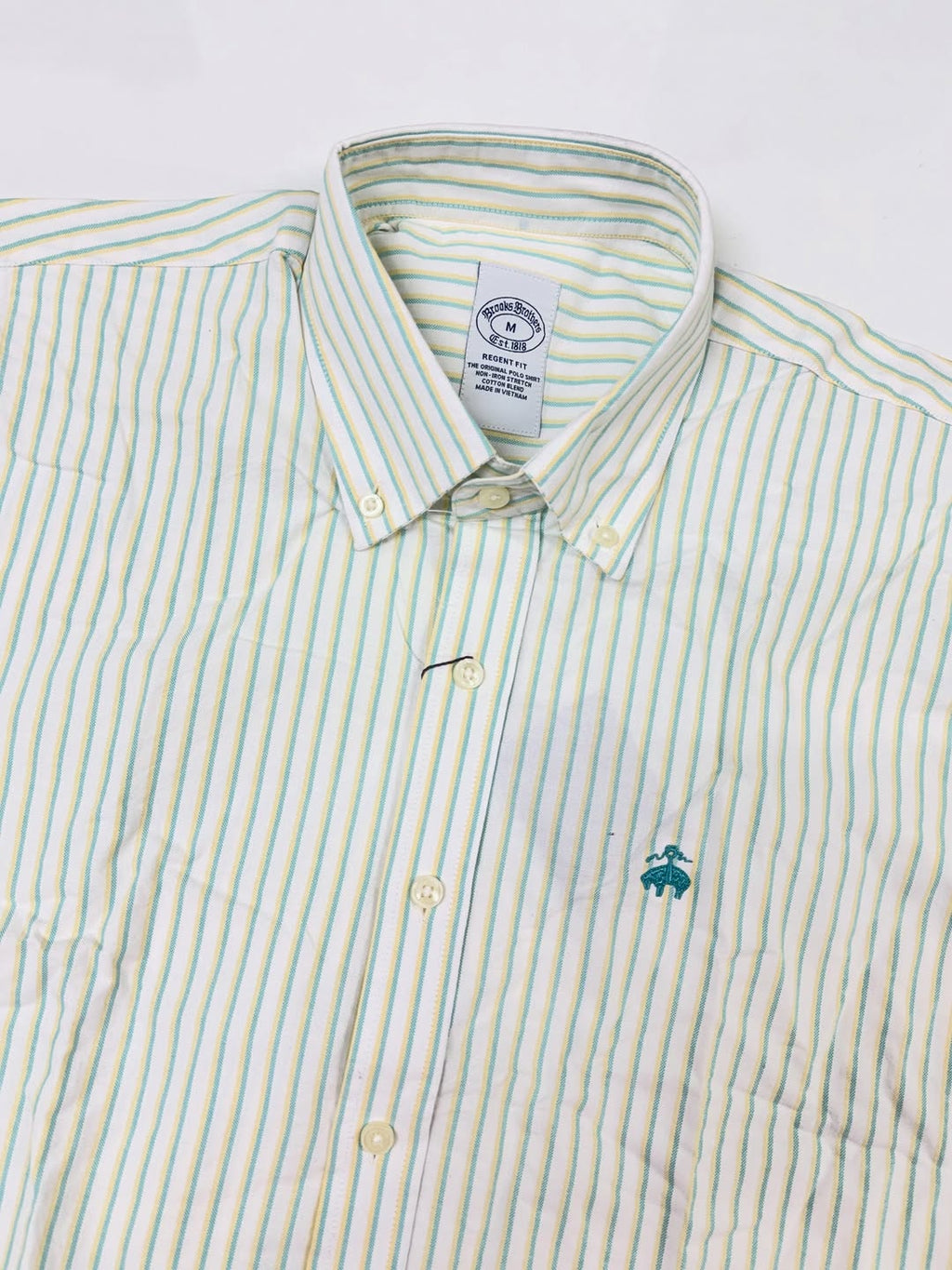 Brooks Brothers Regent Fit Striped Cotton Button-Down – Mint Green