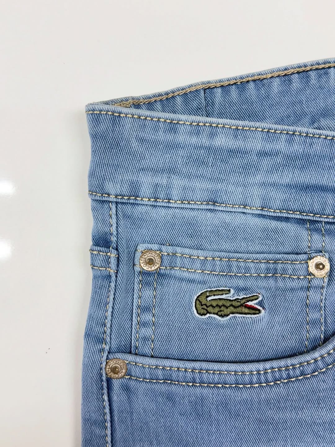 Lacoste Signature Croc Light Wash Slim Jeans