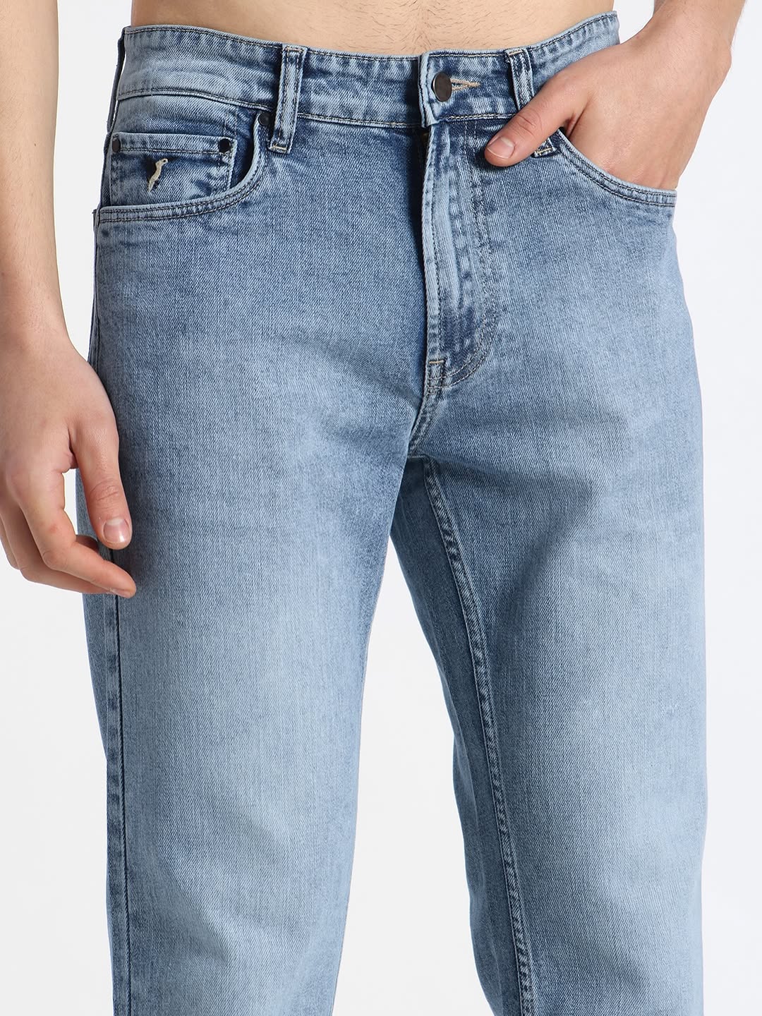 DIESEL Arctic Blue Denim – Vintage Fade Slim-Straight Fit