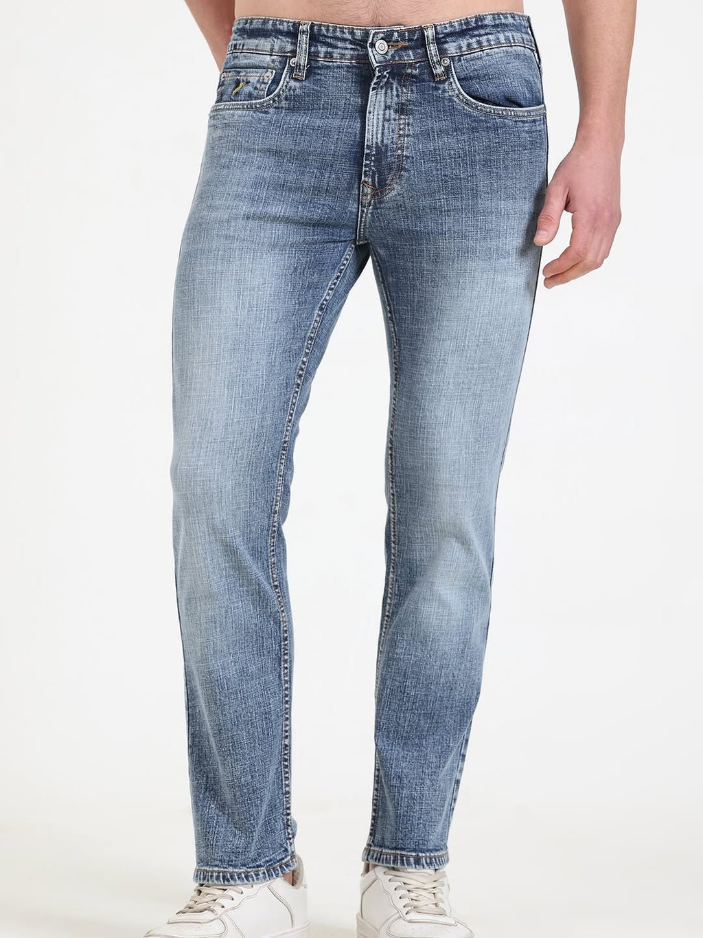 DIESEL Arctic Blue Denim – Vintage Fade Slim-Straight Fit
