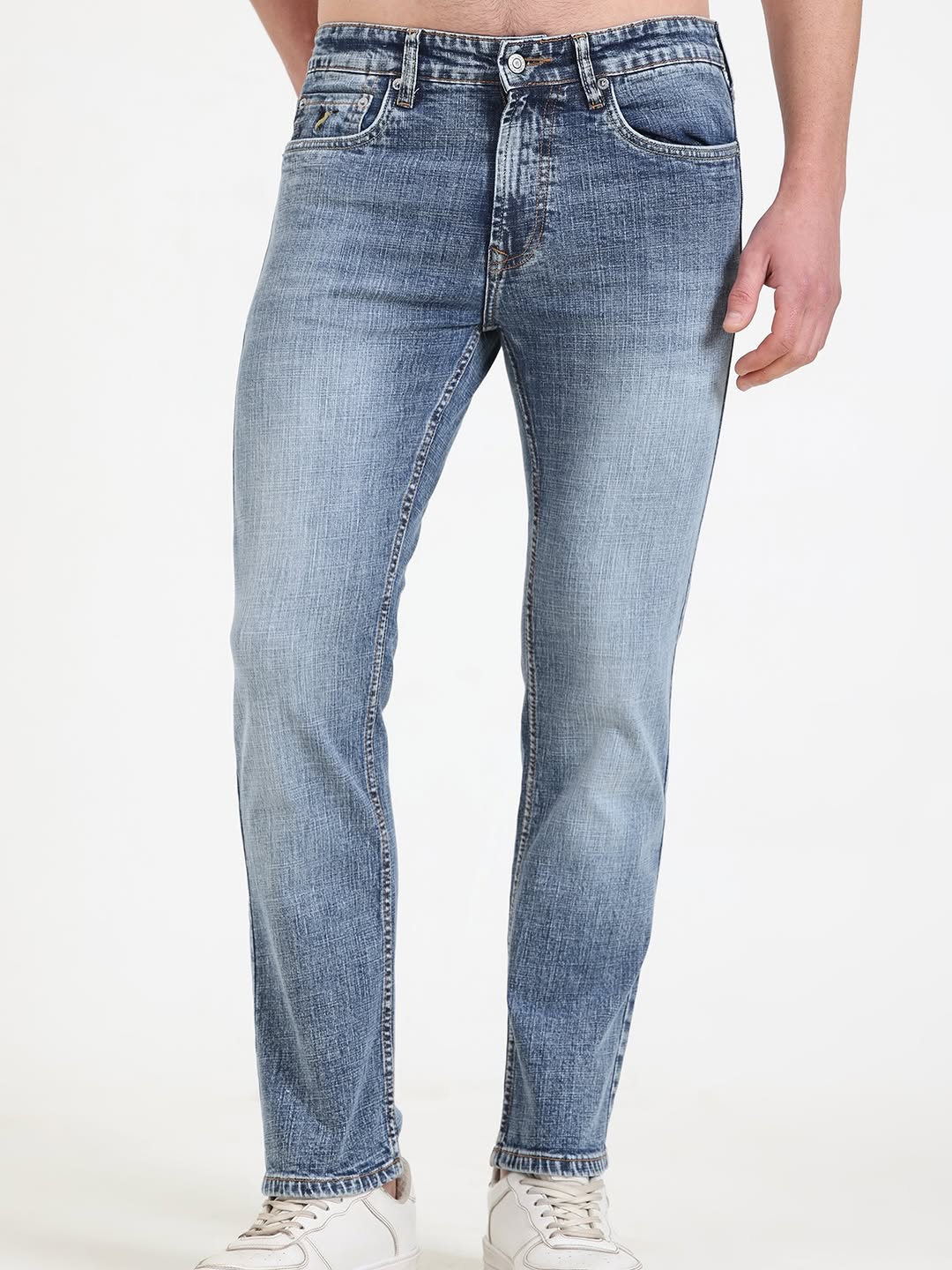 DIESEL Arctic Blue Denim – Vintage Fade Slim-Straight Fit