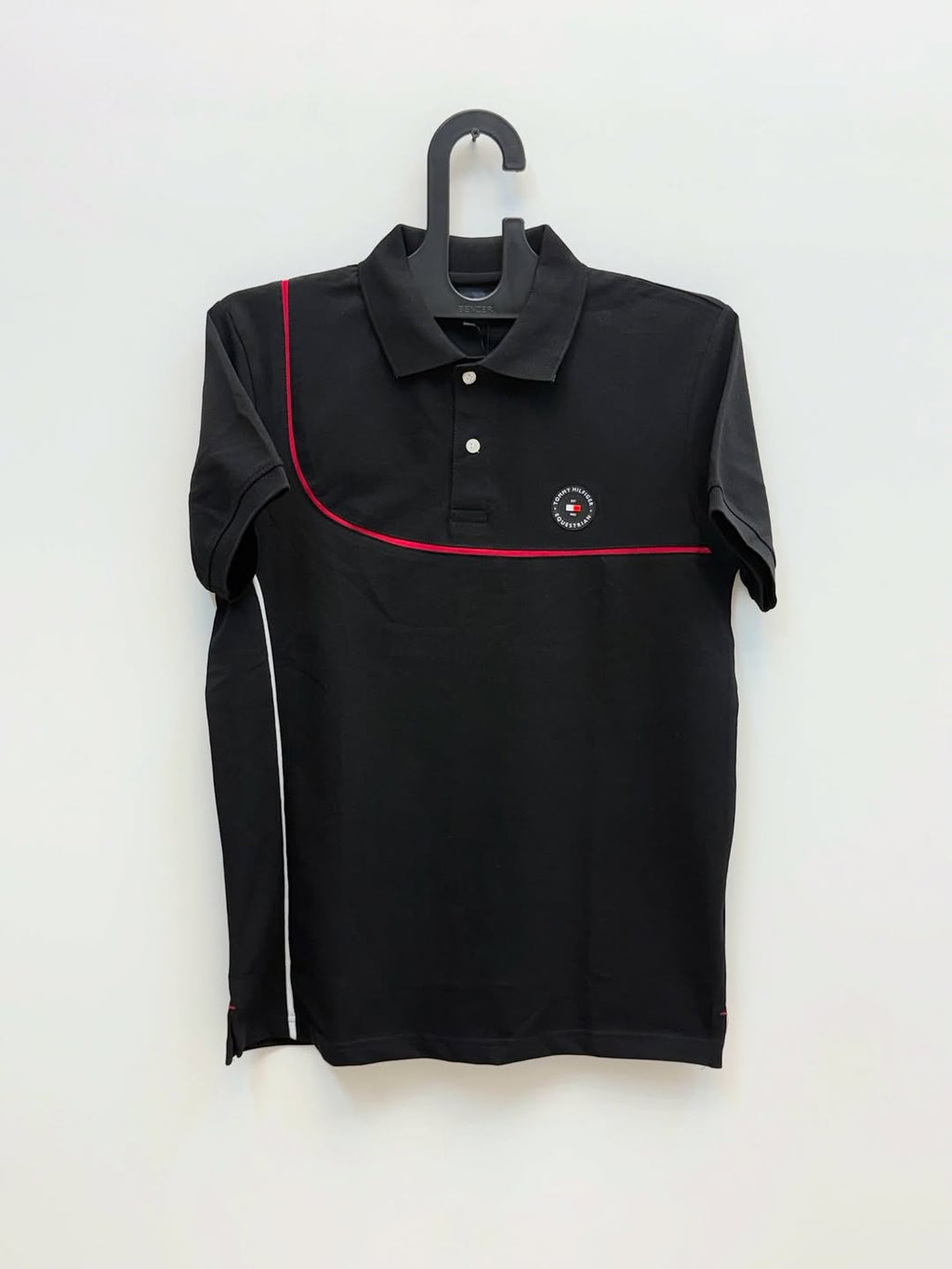 Men’s Tommy Hilfiger Black Equestrian Polo – Slim Fit