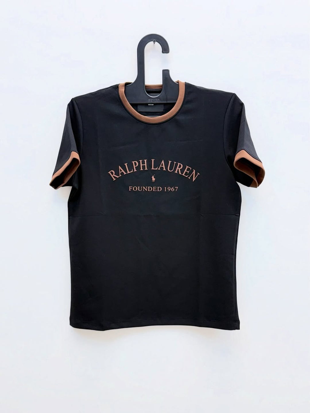 RALPH LAUREN GRAPHIC RINGER TEE-BLACK T-SHITRT