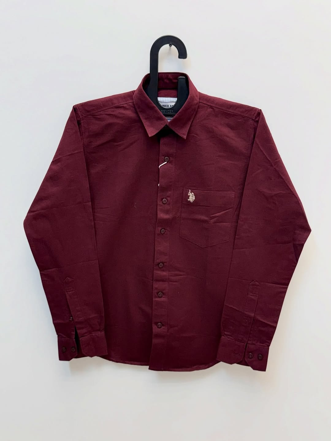 U.S. Polo Assn. Men’s Tailored Cotton Shirt – Deep Maroon