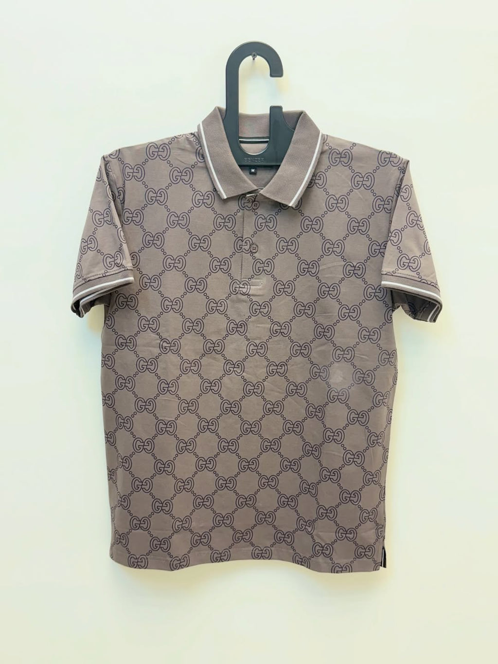 Men’s Signature Monogram Polo – Earth Taupe