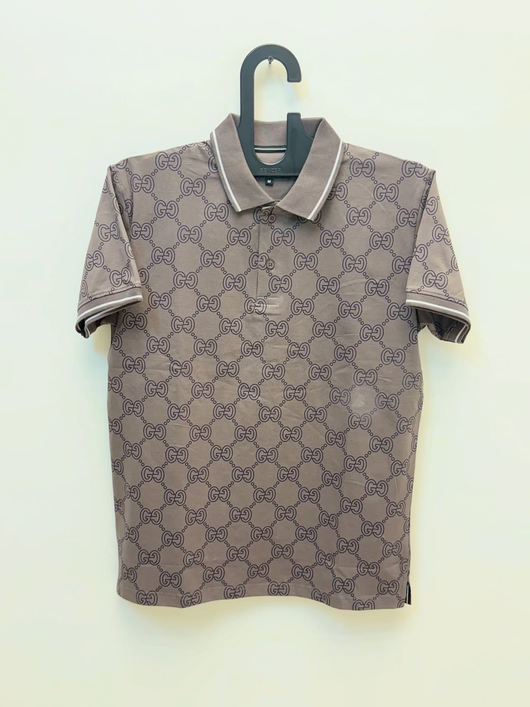 Men’s Signature Monogram Polo – Earth Taupe
