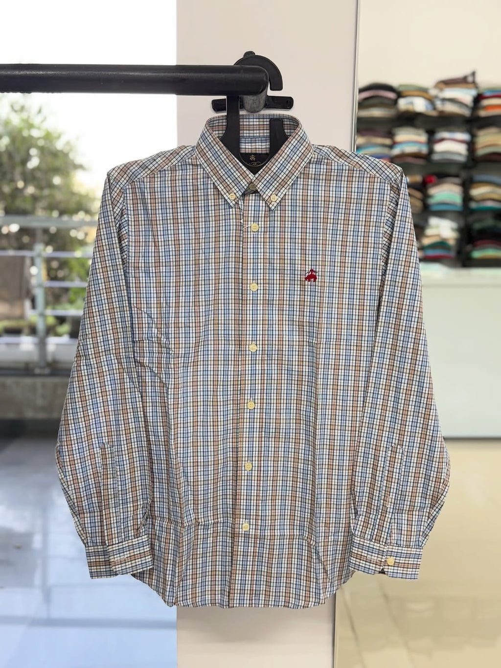 Brooks Brothers Tailored Fit Micro-Check Oxford Shirt