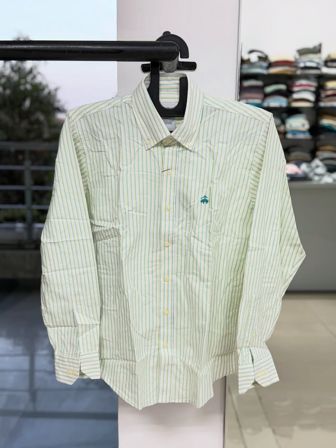 Brooks Brothers Regent Fit Striped Cotton Button-Down – Mint Green