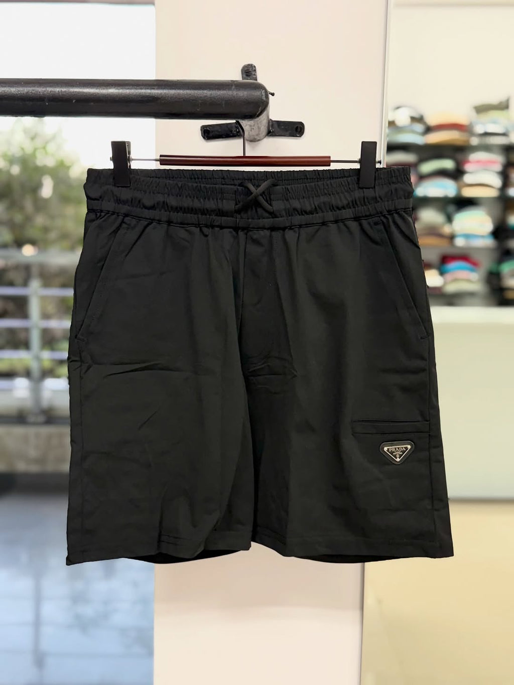 Luxury Inspired Nylon Tech Shorts - Black