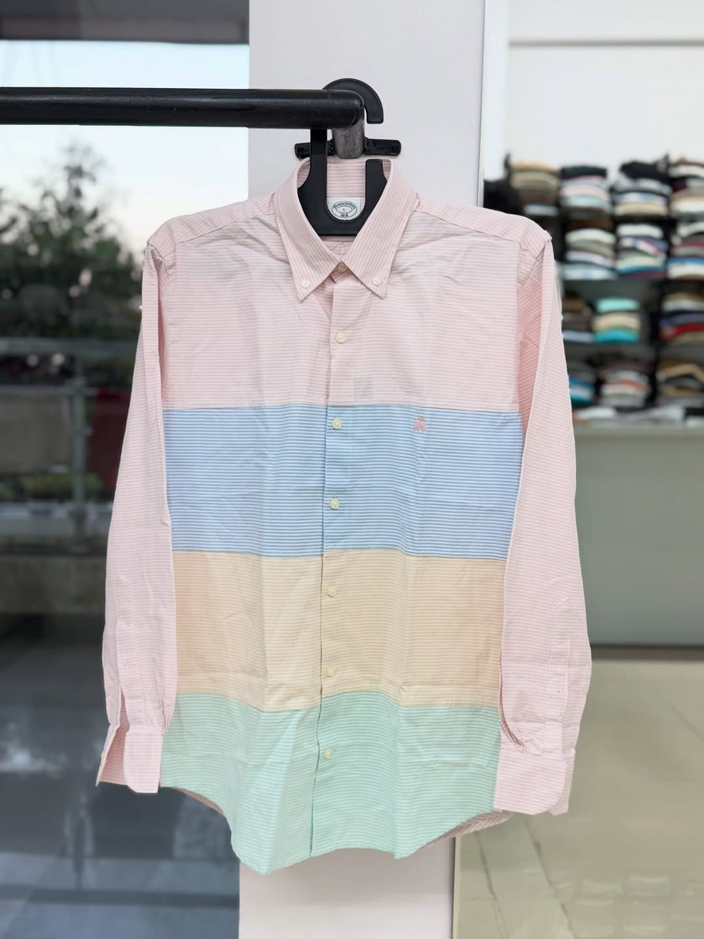 Men’s Multi-Pastel "Fun Shirt" – Striped Oxford Button-Down